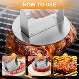 6.3” Burger Smasher | for Griddle Grill Pan Skillet | Weight Gain Flat Presser Smashburger Maker 304 Stainless Steel | Meat Bacon Sandwich Panini | Tool Kit for BBQ Lover In Australia - Darrahopens