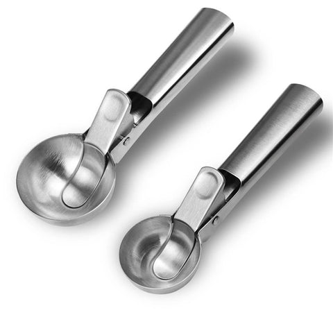 Stainless Steel Ice Cream Scooper with Trigger Release, Heavy Duty Metal Icecream Scoop Spoon Dishwasher Safe, Icecream Scoop Spoon for Meatball Frozen Yogurt Gelatos and Sundaes, Medium & Large In Australia - Darrahopens