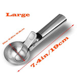 Stainless Steel Ice Cream Scooper with Trigger Release, Heavy Duty Metal Icecream Scoop Spoon Dishwasher Safe, Icecream Scoop Spoon for Meatball Frozen Yogurt Gelatos and Sundaes, Medium & Large