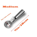 Stainless Steel Ice Cream Scooper with Trigger Release, Heavy Duty Metal Icecream Scoop Spoon Dishwasher Safe, Icecream Scoop Spoon for Meatball Frozen Yogurt Gelatos and Sundaes, Medium & Large