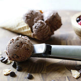 Stainless Steel Ice Cream Scooper with Trigger Release, Heavy Duty Metal Icecream Scoop Spoon Dishwasher Safe, Icecream Scoop Spoon for Meatball Frozen Yogurt Gelatos and Sundaes, Medium & Large