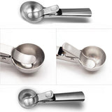 Stainless Steel Ice Cream Scooper with Trigger Release, Heavy Duty Metal Icecream Scoop Spoon Dishwasher Safe, Icecream Scoop Spoon for Meatball Frozen Yogurt Gelatos and Sundaes, Medium & Large