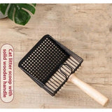 1pcs cat Dog Litter Scoop with a Wooden Handle, Suitable for screening cat Litter Both Indoors and Outdoors(A1) In Australia - Darrahopens