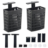 2PCS Adjustable Aquarium Plant Holder, Aquarium Planter Cup Adjustable Thickness to 2.36" Height to 3.9", Fish Tank Plant Holders with Hooks and Suction Cup for Fish Tank Accessories （black）