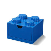Storage Brick 4 Knobs Blue - Stackable Plastic Storage Box with Lid for Kids and Adults Ideal Desk Organizer and Toy Box In Australia - Darrahopens