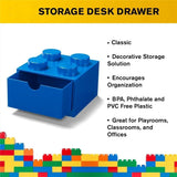 Storage Brick 4 Knobs Blue - Stackable Plastic Storage Box with Lid for Kids and Adults Ideal Desk Organizer and Toy Box In Australia - Darrahopens