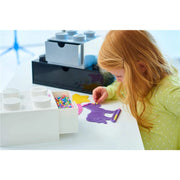 Storage Brick 4 Knobs Blue - Stackable Plastic Storage Box with Lid for Kids and Adults Ideal Desk Organizer and Toy Box In Australia - Darrahopens