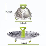 Collapsible Colander, Silicone Food Strainer, Vegetable and Fruit Can Foldable Strainer Colander Dishwasher, Multifuntional New Utensil, Fruit and Vegetable Basket (Stainless Steel) 9in In Australia - Darrahopens