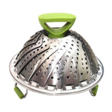 Collapsible Colander, Silicone Food Strainer, Vegetable and Fruit Can Foldable Strainer Colander Dishwasher, Multifuntional New Utensil, Fruit and Vegetable Basket (Stainless Steel) 9in In Australia - Darrahopens