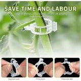 200Pcs Secured Plastic Plant Clips, New Combinable Plant Support Clips, Plant Clips for Climbing Plants, Tomato Grape Vine Vegetables Fixing Clips, Plant Clips for Trellis & Peony Cages（White）