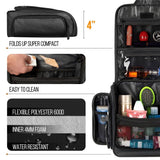 Travel Toiletry Bag for Men and Women - (12.20× 3.15 × 10.63 ”) Large Hanging Toiletry Organizer , with Sturdy Zippers and 19 Compartments for Toiletries