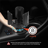 Upgraded 64oz Large Cup Holder Expander with Coaster for Car, Expandable Cup Holder Adapter with Adjustable Base, Universal Compatible with Yeti, Hydro Flasks, Owala, Other Big Bottles Mugs Drinks