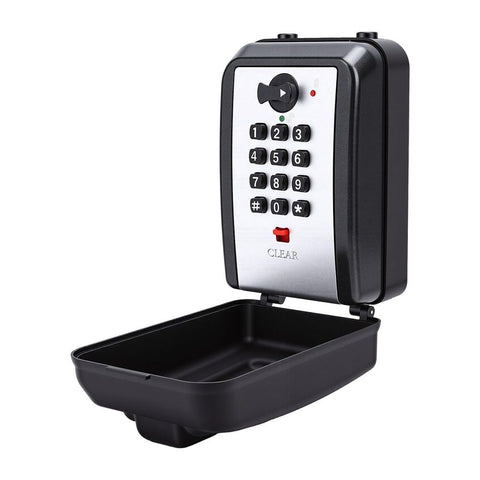 Wall-Mounted Lock Box for Keys with Code, 4 Digits Combination Key Lock Box with Resettable Spare Key, Weatherproof & Large Capacity Key Safe Storage Lockbox for Home, Apartment, Office, Garage
