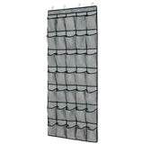1 Pack 35 Breathable Mesh Pockets Large Hanging Shoe Organizer Over The Door Shoe Rack for Closet Door Storage Shoe Holder Hanger, 4Hooks, Grey (67.9'' x27.1'')