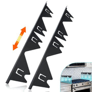 Stainless Steel Stove Gap Covers (2PCS),Stove Gap Filler,Range Trim Kit,Stove Gap Guard for Kitchen Oven Between Stovetop and Counter,Easy Clean Heat Resistant,Adjustable Length 13.8'' to 27.5'',Black