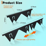 Stainless Steel Stove Gap Covers (2PCS),Stove Gap Filler,Range Trim Kit,Stove Gap Guard for Kitchen Oven Between Stovetop and Counter,Easy Clean Heat Resistant,Adjustable Length 13.8'' to 27.5'',Black