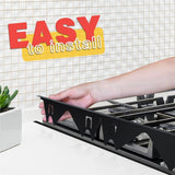 Stainless Steel Stove Gap Covers (2PCS),Stove Gap Filler,Range Trim Kit,Stove Gap Guard for Kitchen Oven Between Stovetop and Counter,Easy Clean Heat Resistant,Adjustable Length 13.8'' to 27.5'',Black