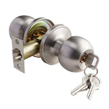 1 Pack Privacy Door Knobs Satin Nickel, Keyless Door Knobs Interior for Bedroom and nobonlyBathroom, Round Door Handles Stainless Steel, Classic Design
