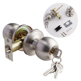 1 Pack Privacy Door Knobs Satin Nickel, Keyless Door Knobs Interior for Bedroom and nobonlyBathroom, Round Door Handles Stainless Steel, Classic Design