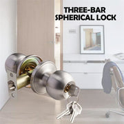 1 Pack Privacy Door Knobs Satin Nickel, Keyless Door Knobs Interior for Bedroom and nobonlyBathroom, Round Door Handles Stainless Steel, Classic Design
