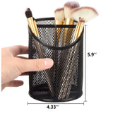 2 Pack Mesh Pencil Holder Pen Cup for Desk Round Black Pen Holder Desktop Pen Organizer 3 Compartments Pencil Organizer Desk Organizer for Office Home School In Australia - Darrahopens