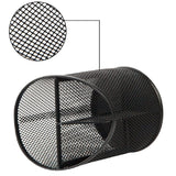 2 Pack Mesh Pencil Holder Pen Cup for Desk Round Black Pen Holder Desktop Pen Organizer 3 Compartments Pencil Organizer Desk Organizer for Office Home School