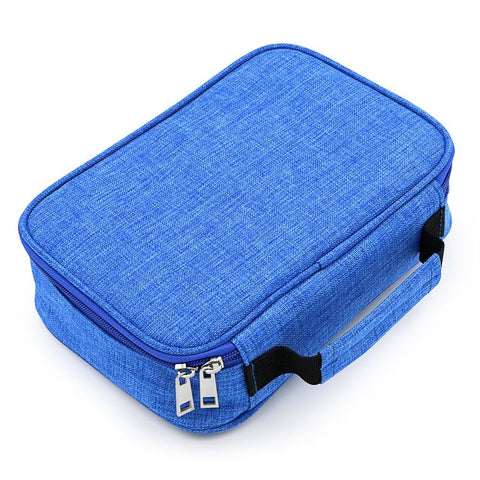 High Capacity Zipper Pens Pencil Case- Multi-Functional Stationery Pencil Pouch 72 Slots Colored Pencil Case Portable Pencil Bags With 2 Removable Sleeves(Blue)