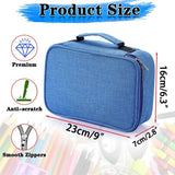 High Capacity Zipper Pens Pencil Case- Multi-Functional Stationery Pencil Pouch 72 Slots Colored Pencil Case Portable Pencil Bags With 2 Removable Sleeves(Blue)