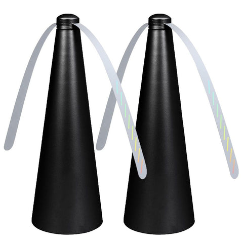 2 Pack Outdoor Fly Repellent Fan, Outside or Inside Table use, Restaurant, Barbeque, Events, Deter Flies, Wasps, Bees, Other Moscas and Bugs Away, Battery Operated, Tabletop, Hanging Hook.