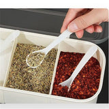 Clear Seasoning Box with 4 Compartments - Spice Organizer with Lids and Spoons - Condiment Container Set for Salt, Sugar, Pepper, and More - Countertop Spice Storage In Australia - Darrahopens