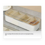 Clear Seasoning Box with 4 Compartments - Spice Organizer with Lids and Spoons - Condiment Container Set for Salt, Sugar, Pepper, and More - Countertop Spice Storage