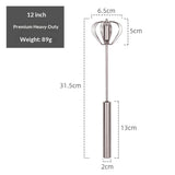 Rotated Whisk Blender, Whisk, Hand Push Mixer Stirrer, Stainless Steel Balls Whisk, Whisk Manual Mixer Whisk for Kitchen Cooking, Stirring, Whisking, Beating (12.4in), Whisk In Australia - Darrahopens