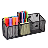Magnetic Pencil Holder - Extra Strong Magnets Mesh Marker Holder Perfect for Whiteboard, Refrigerator and Locker Accessories (3 Baskets, 1 Pack Black) In Australia - Darrahopens