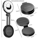 Fill Light for LED Phone Light Attachment Selfie Ring Light Brightness Adjustable Compatible for iPhone Smartphone Vlogs/Photography/Video Conference Color Black