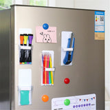 Magnetic Pen Holder for Refrigerator with Strong Magnetic Back (10 Pack), Dry Erase Marker Holder Ideal for Whiteboard & Fridge, Clear & White Pencil Cup In Australia - Darrahopens