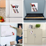 Magnetic Pen Holder for Refrigerator with Strong Magnetic Back (10 Pack), Dry Erase Marker Holder Ideal for Whiteboard & Fridge, Clear & White Pencil Cup