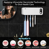 Toothbrush Cleaner, 5 Slots Wall Mounted Toothbrush Holder for Bathroom, Timer Function, Cordless & No Drilling