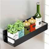 2 Pack Magnetic Spice Storage Rack Organizer for Refrigerator and Oven, Black Fridge Organizers and Storage