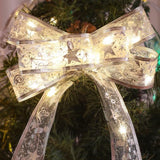 Christmas Tree Decorations String Lights 32.8ft LED Lights Copper Wire Ribbon Bows Lights for Party Weddings Holiday Christmas Tree Decorations (Gold Warm Light Battery Powered) In Australia - Darrahopens