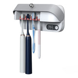 UV Toothbrush Dryer Holder, Heating Plate and Fan Drying Function, Rechargeable and Timing Tooth Brush Holder Wall-Mounted for Bathroom, No Drilling, 4 Slots In Australia - Darrahopens