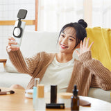 Magnetic Selfie Light Compatible Folding LED Phone Fill Ring Lighting with Mirror for Zoom Makeup Photography Recording Video Conference, Black