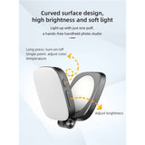 Magnetic Selfie Light Compatible Folding LED Phone Fill Ring Lighting with Mirror for Zoom Makeup Photography Recording Video Conference, Black