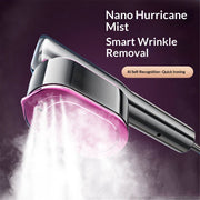 Travel Steamer for Clothes Portable: 2-in-1 Mini Handheld Garment Steamer Iron - 15s Heat Up & 5 Adjustable Steam - Large Ceramic Panel