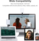 60 LED High Power Rechargeable Clip Fill Video Conference Light with Front & Back Clip, Adjusted 3 Light Modes for Phone, iPhone, Android, iPad, Laptop, for Makeup, TikTok, Selfie, Vlog In Australia - Darrahopens