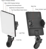 60 LED High Power Rechargeable Clip Fill Video Conference Light with Front & Back Clip, Adjusted 3 Light Modes for Phone, iPhone, Android, iPad, Laptop, for Makeup, TikTok, Selfie, Vlog