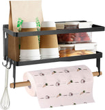 Grill Accessories Magnetic Grill Caddy & Organizer - Black Portable Powder-Coated Iron - BBQ Shelf & Tool Holder with Heavy Duty Magnets for Refrigerator & Oven - Foldable Design