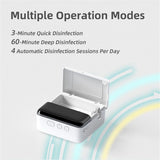 UV Toothbrush Sanitizer Holder & Cleaner with LED Clock Display & Hot Air Drying – Wall-Mounted UV Tooth Brush Holder for Bathroom Decor, Travel Use, Rechargeable Portable Design, Fits All Brushes In Australia - Darrahopens