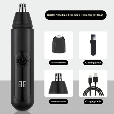 Ear and Nose Hair Trimmer for Men, Professional Painless USB Rechargeable Eyebrow & Facial Hair Trimmer Precision Tool with Powerful Motor and Dual-Edge Blades, In Australia - Darrahopens