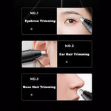 Ear and Nose Hair Trimmer for Men, Professional Painless USB Rechargeable Eyebrow & Facial Hair Trimmer Precision Tool with Powerful Motor and Dual-Edge Blades,