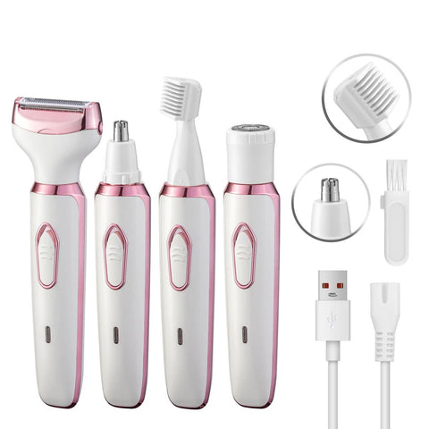 Electric Razor for Women,Hair Trimmer for Face Nose Eyebrow Beard Mustache Arm Leg Armpit Bikini,Painless Rechargeable Portable 4 in 1 Womens Body Shavers Set In Australia - Darrahopens